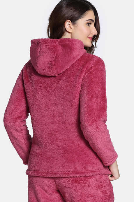 Zivame Soft Snuggles Fur Jacket - Beet Red — image 3